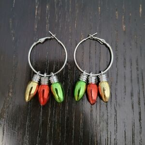 Festive Multicolor Hoop Earrings